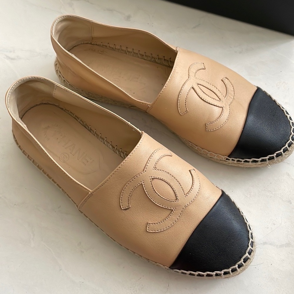 CHANEL two tone espadrilles
